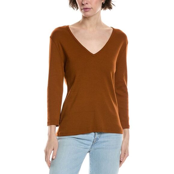 Michael Stars Womens  Adele T-Shirt, Brown - Picture 1 of 3